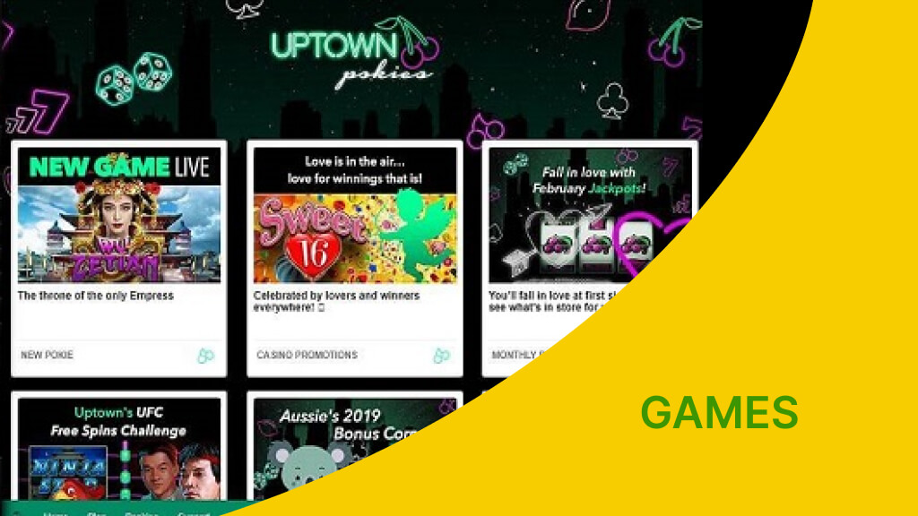Uptown Pokies Game selection