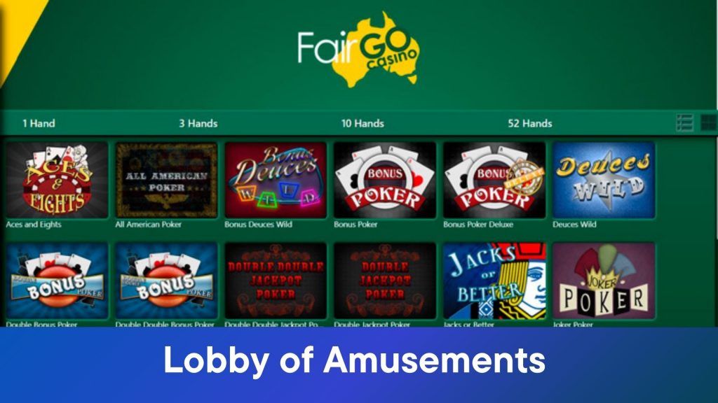 Lobby of Amusements Fair Go
